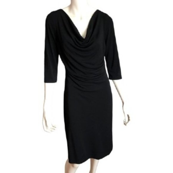 Byer Too! Dresses & Skirts - Byer Too! Little Black Dress with draping neckline and side slits